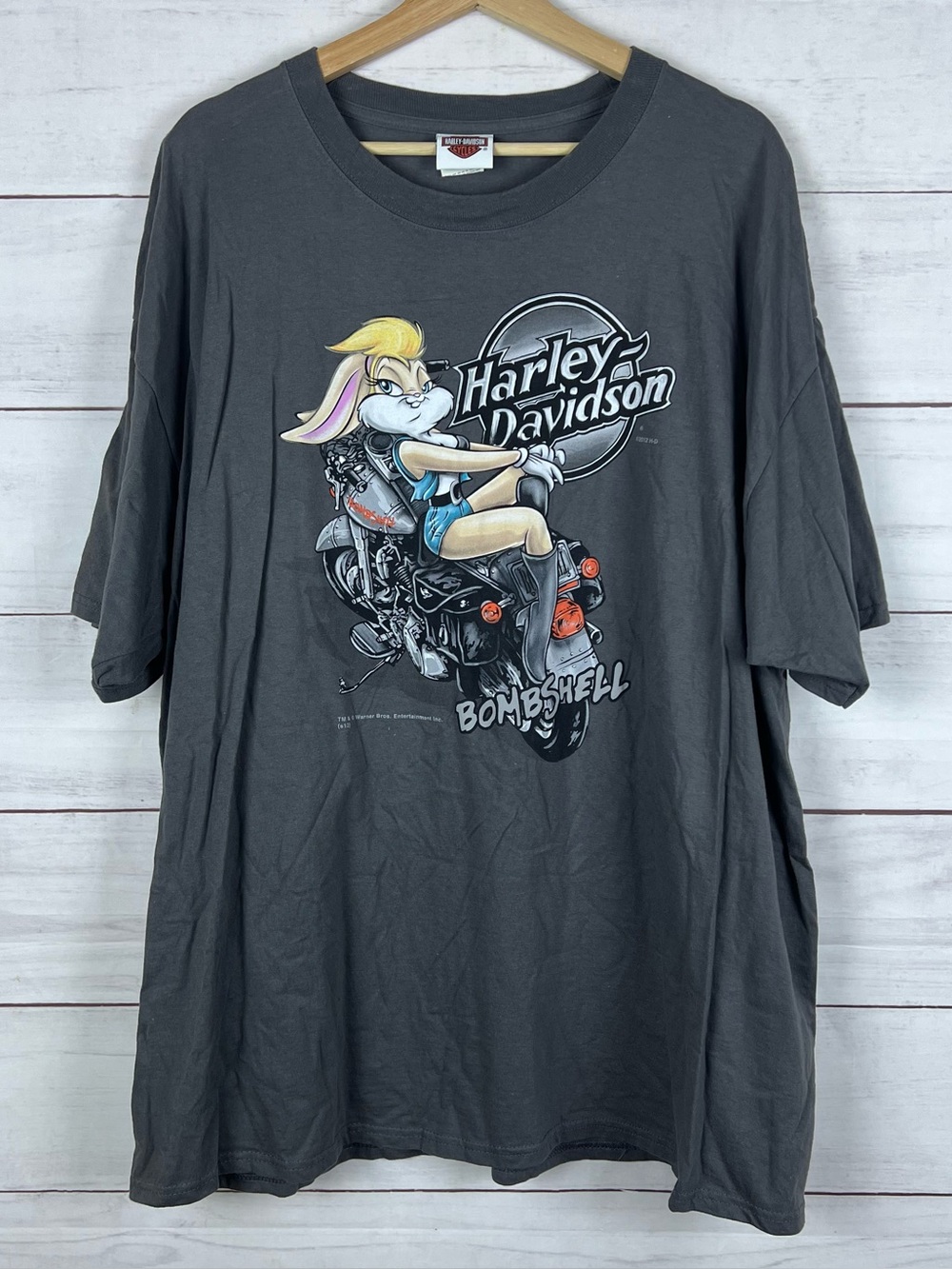 Harley Davidson Lola Bunny Bombshell Looney Tunes Missouri Gray T-Shirt Mens 2XL